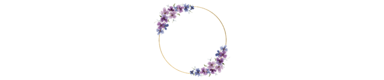 Gold ring with purple flowers making a wreath